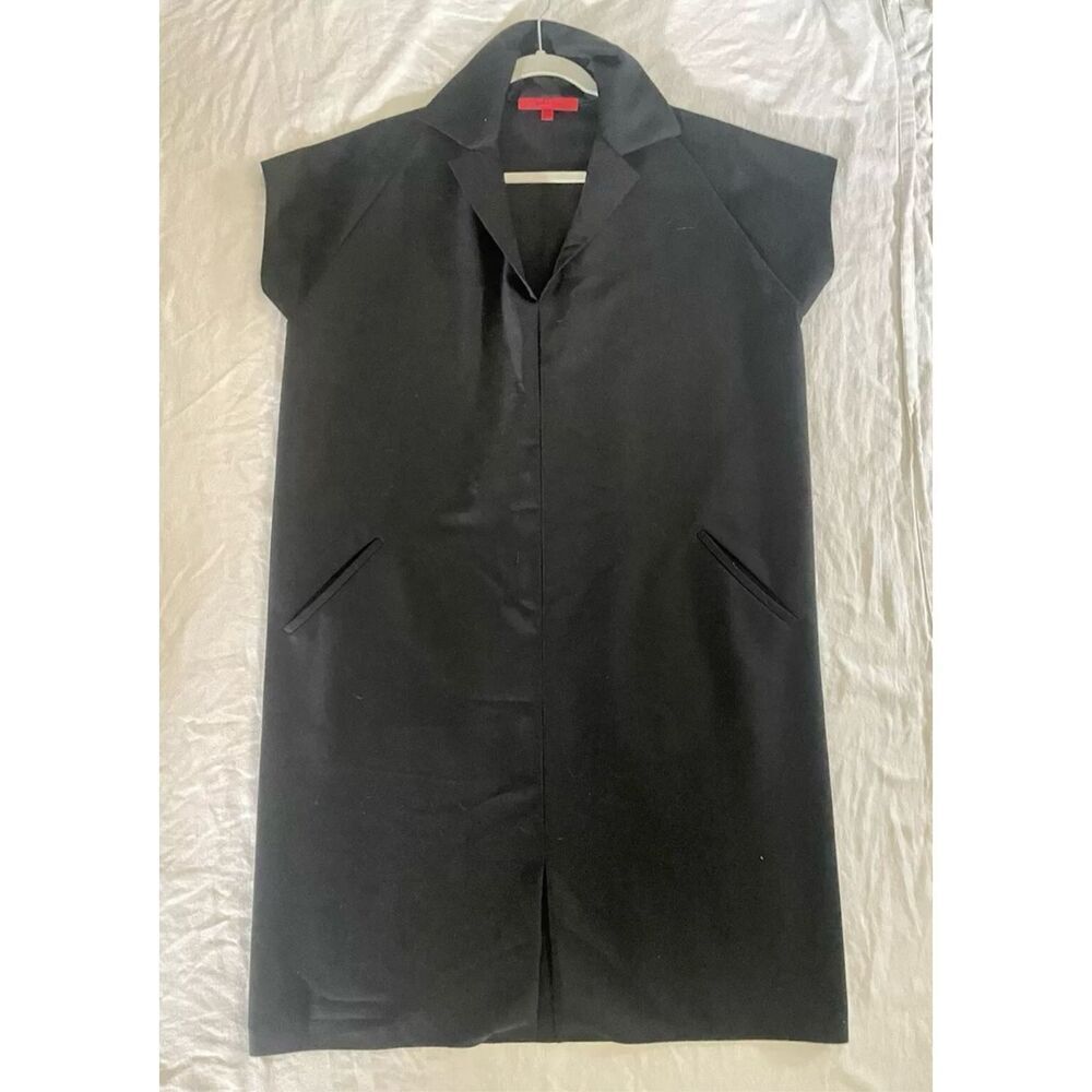 Shamask Black wool cap sleeve shirt dress Pockets  Size 1(6/8)